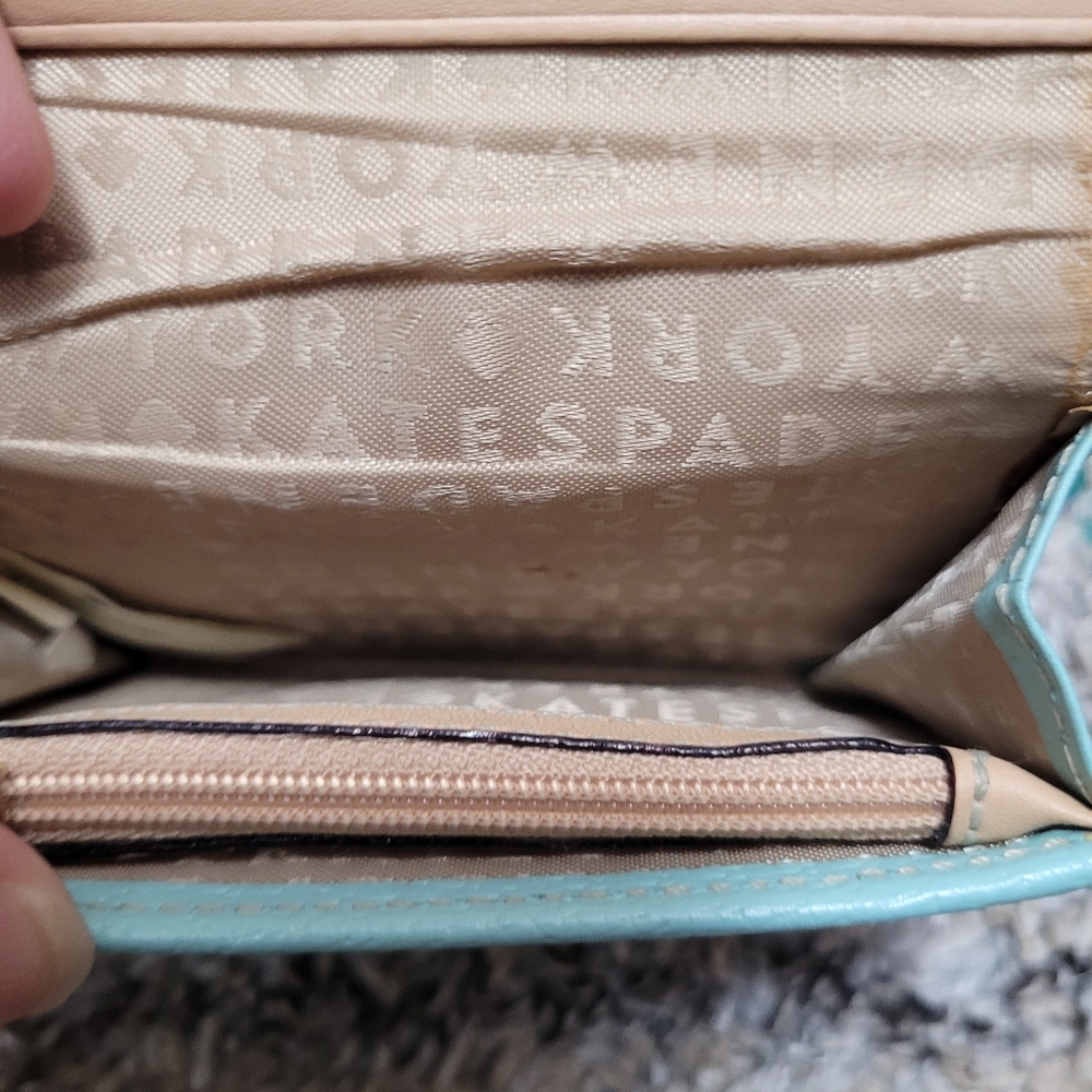 Kate Spade Teal Leather Compact Wallet - Picture 3 of 12